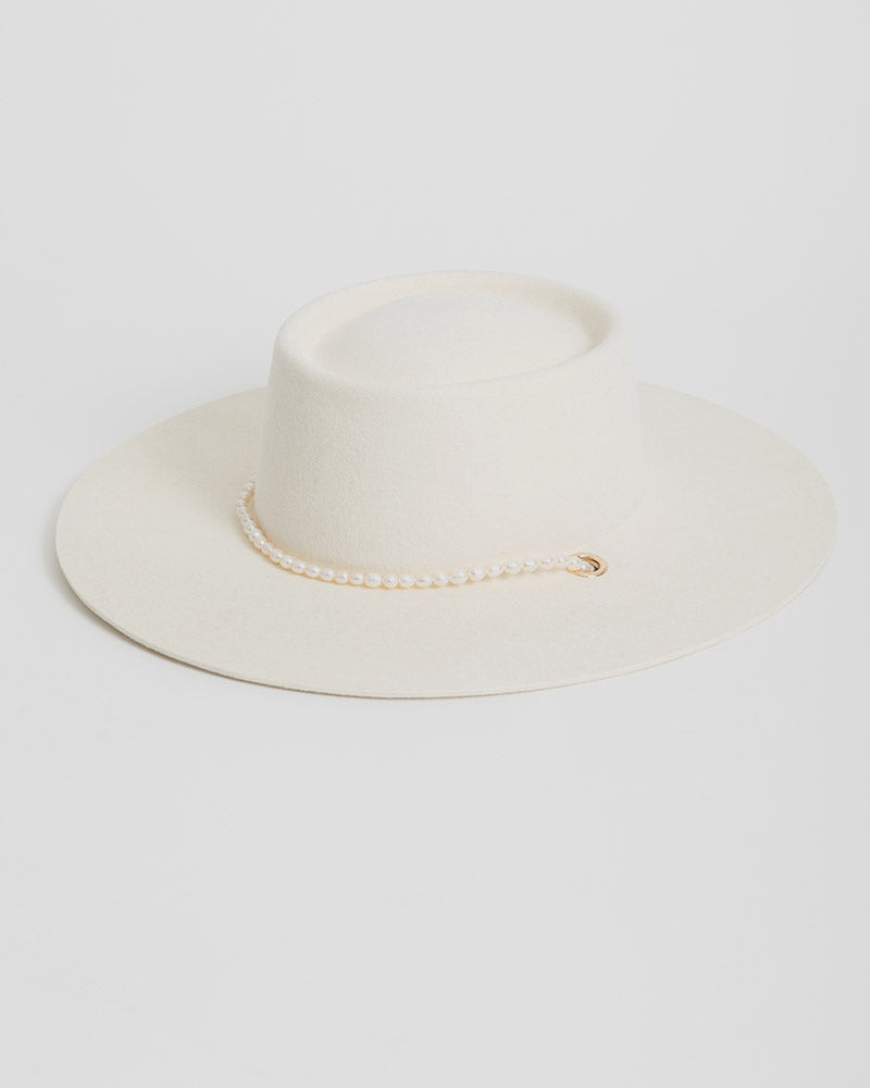 Hurricane Lab x Chosen by KYHA Off White Felt Hat The Laura - Pearl Hart Portuguese Hat | Hurricane main image 3