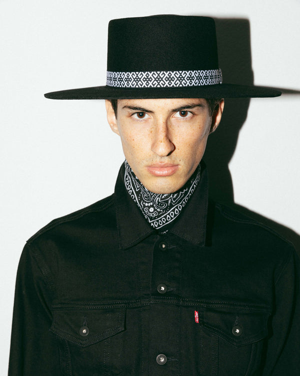 The Laura Black Ribbon - Portuguese Hat - Hurricane