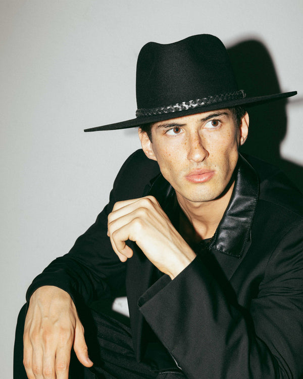 The Sally - Black Fedora Hat - Hurricane Lab