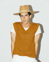 The Sally - Camel Ribbon Fedora Hat - Hurricane Lab