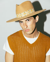 The Sally - Camel Ribbon Fedora Hat - Hurricane Lab
