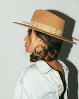 The Sally - Camel Ribbon Fedora Hat - Hurricane Lab