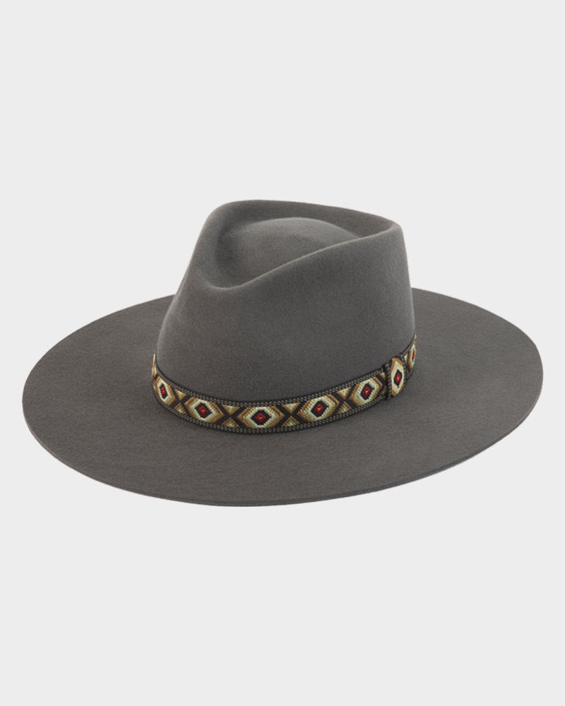 The Sally - Grey Ribbon Fedora Hat - Hurricane Lab