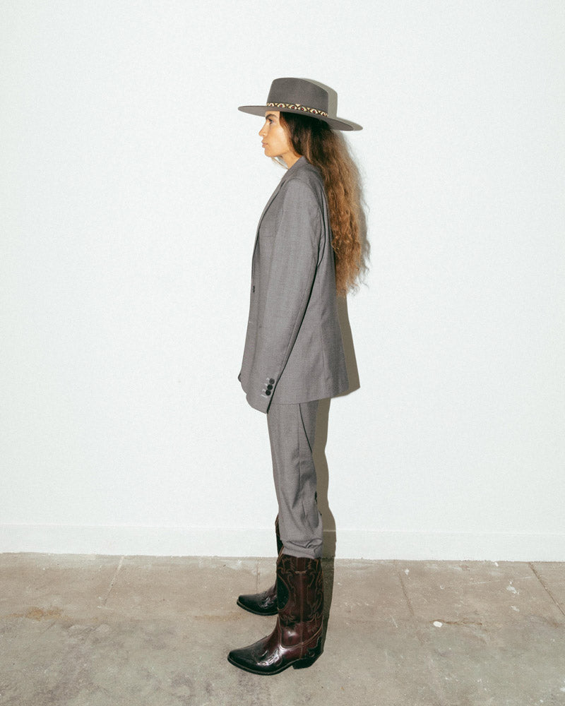 The Sally - Grey Ribbon Fedora Hat - Hurricane Lab