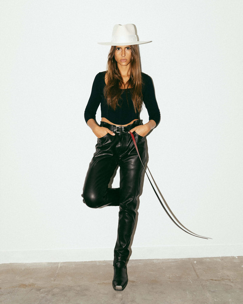 The Sally - Pearl Ribbon Fedora Hat - Hurricane Lab