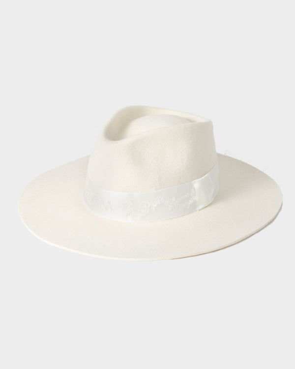 The Sally - Pearl Ribbon Fedora Hat - Hurricane Lab