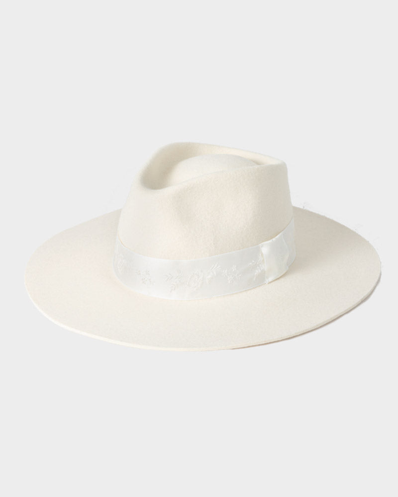 The Sally - Pearl Ribbon Fedora Hat - Hurricane Lab